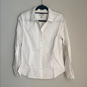 J. Crew Stretch Perfect White Button Down Shirt